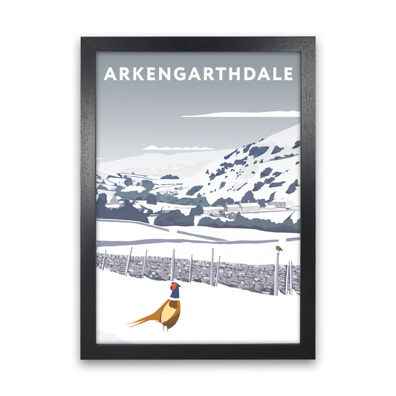 Arkengarthdale In Snow Portrait by Richard O'Neill Black Grain