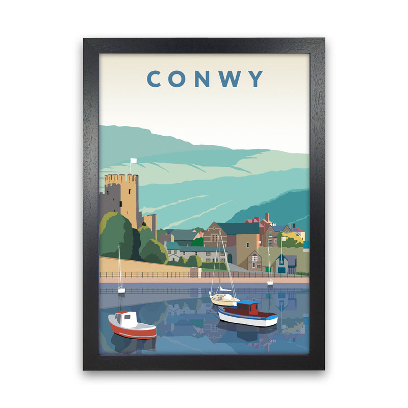Conwy Art Print by Richard O'Neill Black Grain