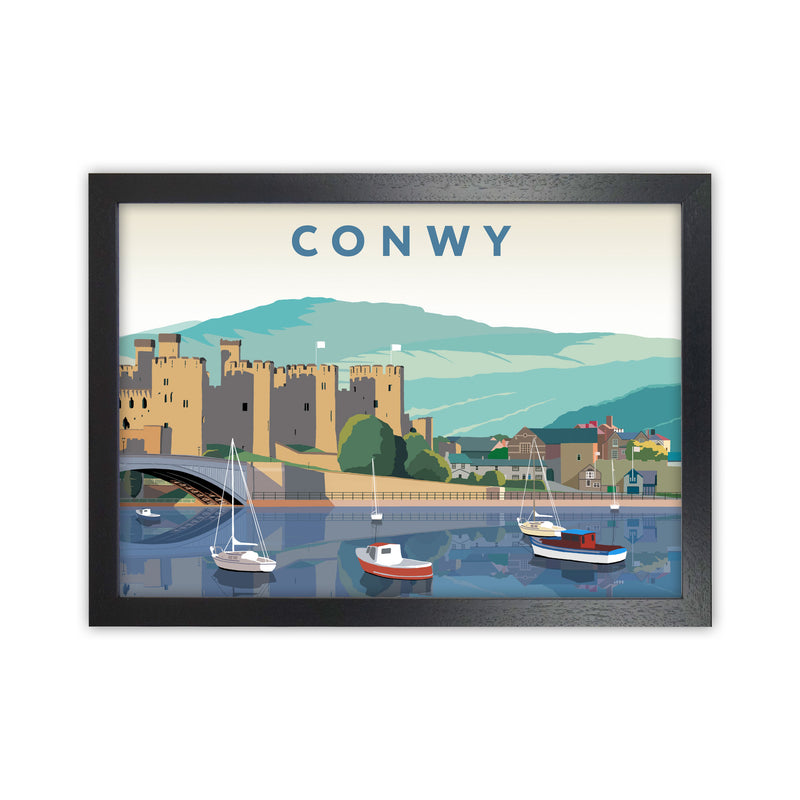 Conwy Art Print by Richard O'Neill Black Grain
