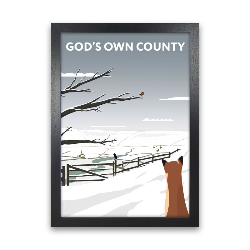 Gods Own County Snow Portrait by Richard O'Neill Black Grain