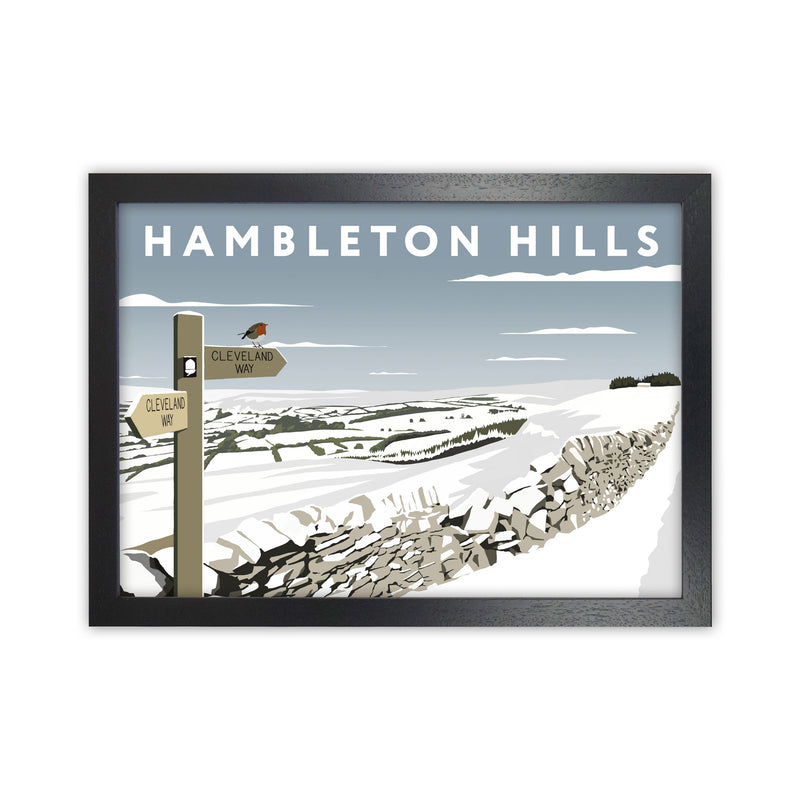 Hambleton Hills In Snow by Richard O'Neill Black Grain
