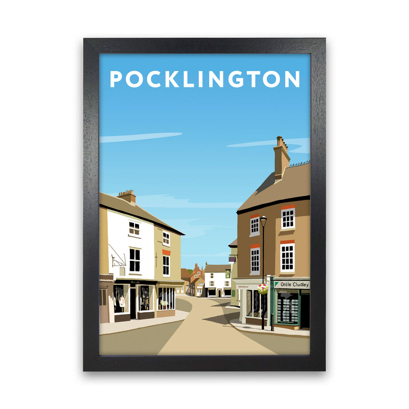 Pocklington Travel Art Print by Richard O'Neill, Framed Wall Art Black Grain
