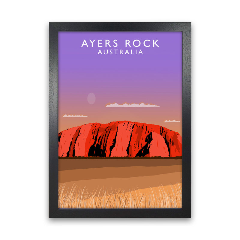 Ayers Rock Australia Art Print by Richard O'Neill Black Grain