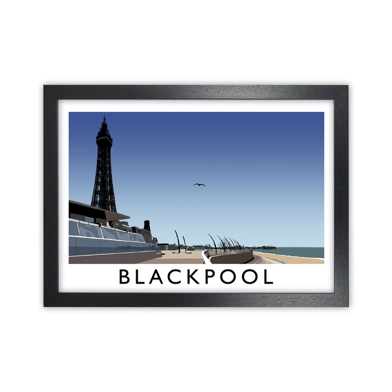 Blackpool Art Print by Richard O'Neill Black Grain