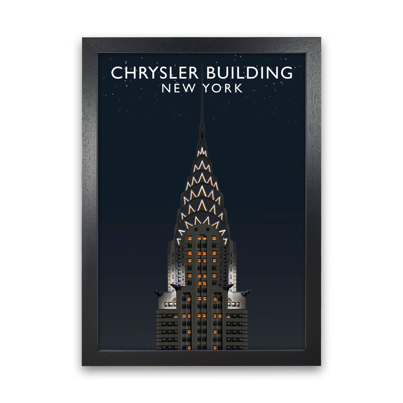 Chrysler Building Night by Richard O'Neill Black Grain