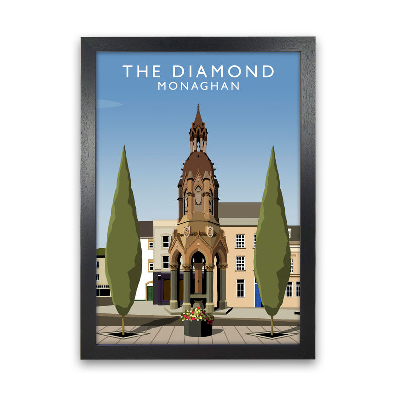 The Diamond Monaghan Travel Art Print by Richard O'Neill, Framed Wall Art Black Grain