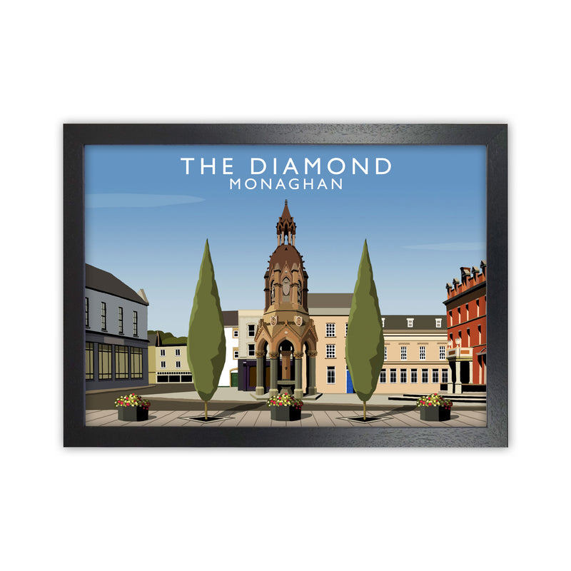 The Diamond Monaghan Travel Art Print by Richard O'Neill, Framed Wall Art Black Grain