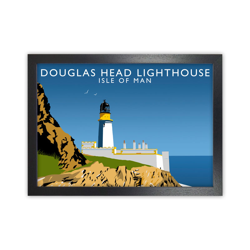 Douglas Head Lighthouse Portrait by Richard O'Neill Black Grain