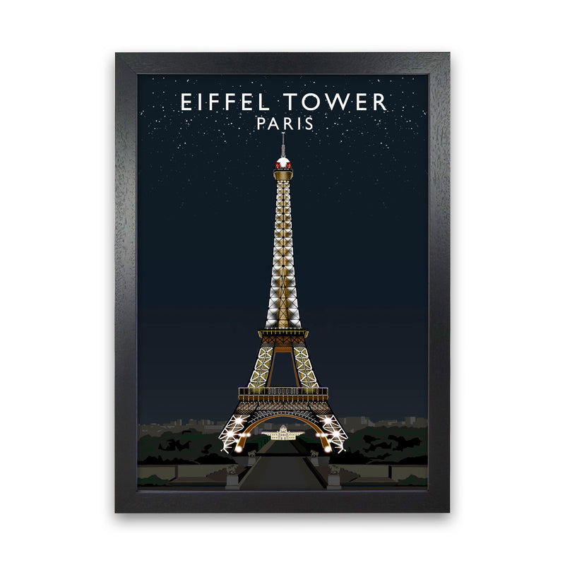 Eiffel Tower Night by Richard O'Neill Black Grain