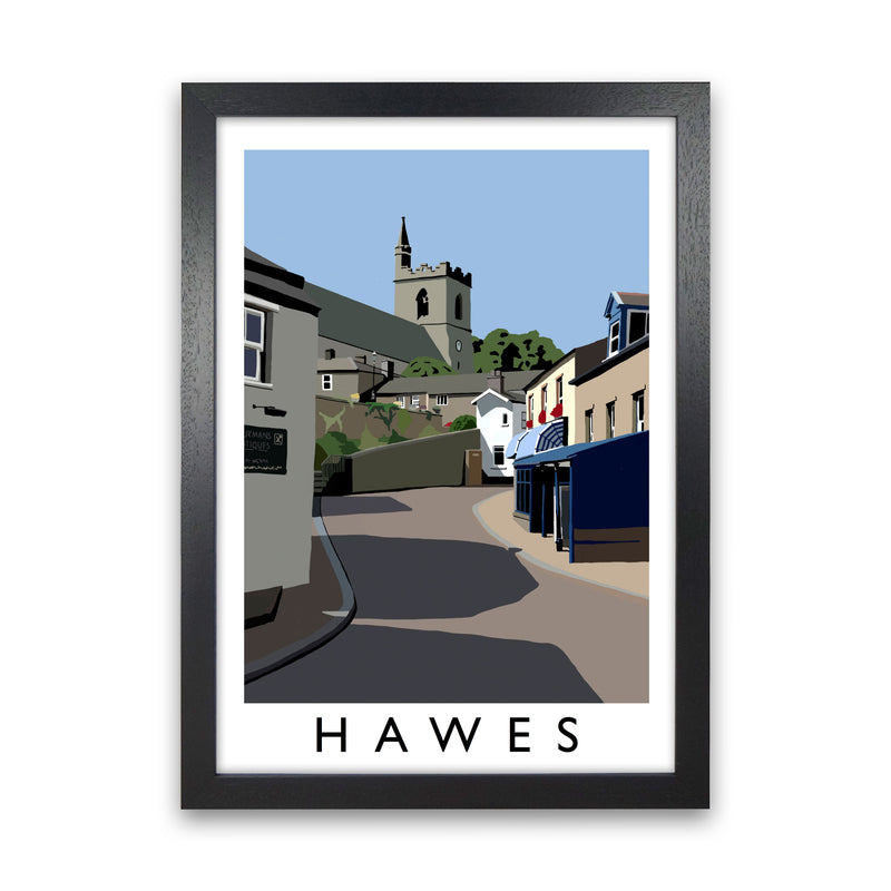 Hawes Travel Art Print by Richard O'Neill, Framed Wall Art Black Grain