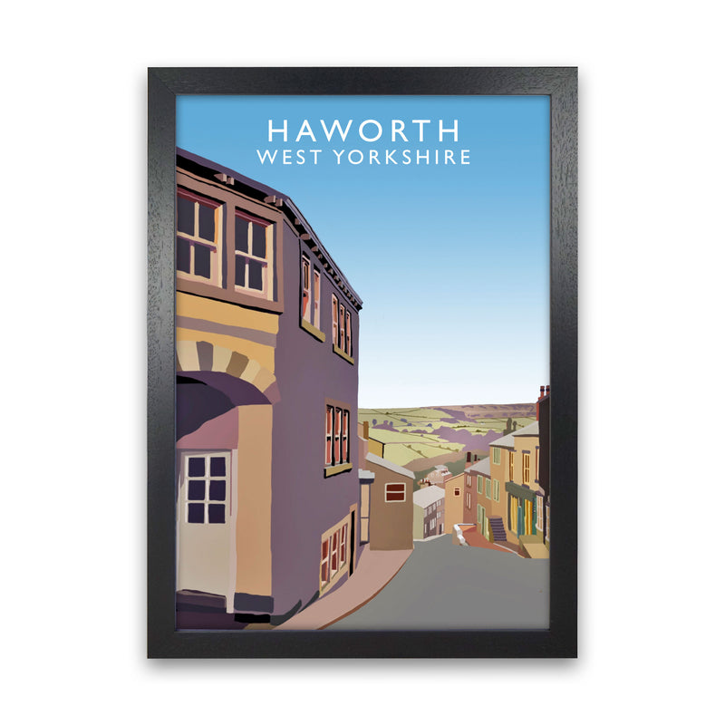 Haworth West Yorkshire Digital Art Print by Richard O'Neill, Framed Wall Art Black Grain