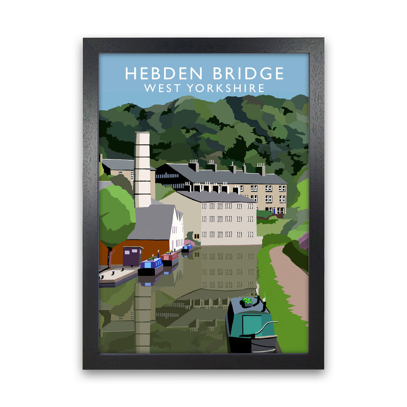 Hebden Bridge West Yorkshire Travel Art Print by Richard O'Neill Black Grain