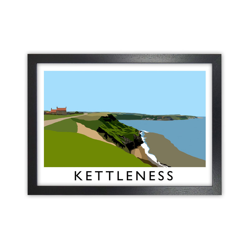 Kettleness Framed Digital Art Print by Richard O'Neill Black Grain