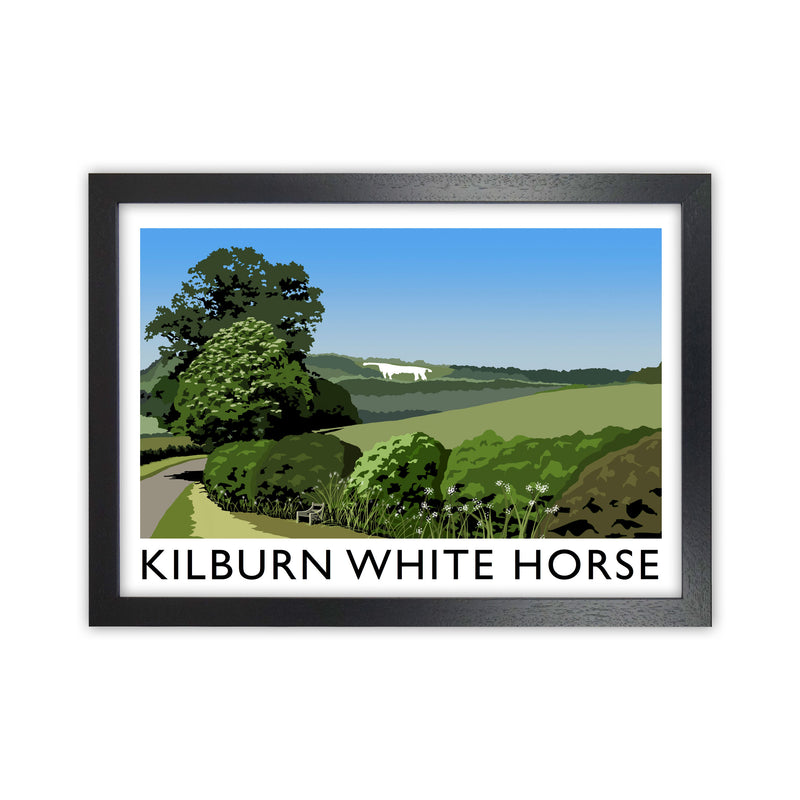 Kilburn White Horse Framed Digital Art Print by Richard O'Neill Black Grain