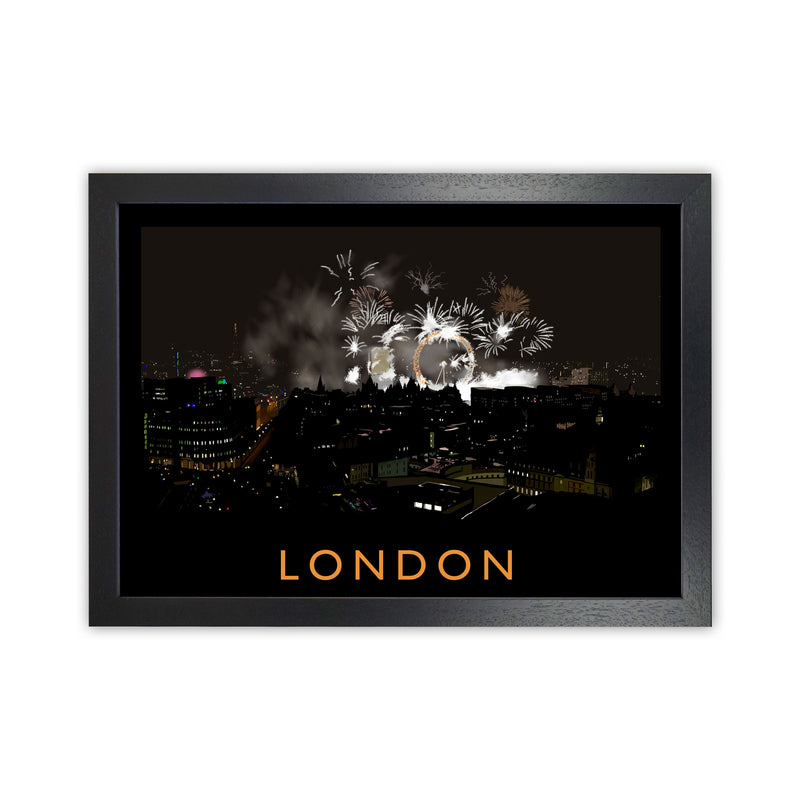 London Travel Art Print by Richard O'Neill, Framed Wall Art Black Grain