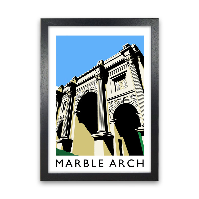 Marble Arch Travel Art Print by Richard O'Neill, Framed Wall Art Black Grain