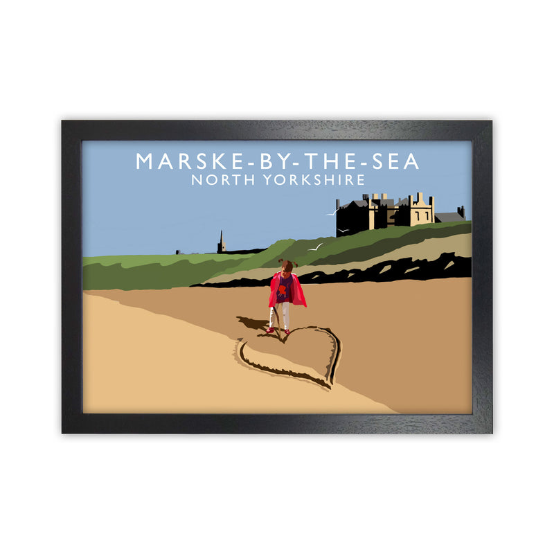 Marske-By-The-Sea North Yorkshire Travel Art Print by Richard O'Neill Black Grain