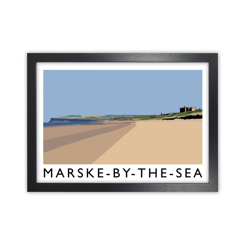 Marske-By-The-Sea Travel Art Print by Richard O'Neill, Framed Wall Art Black Grain