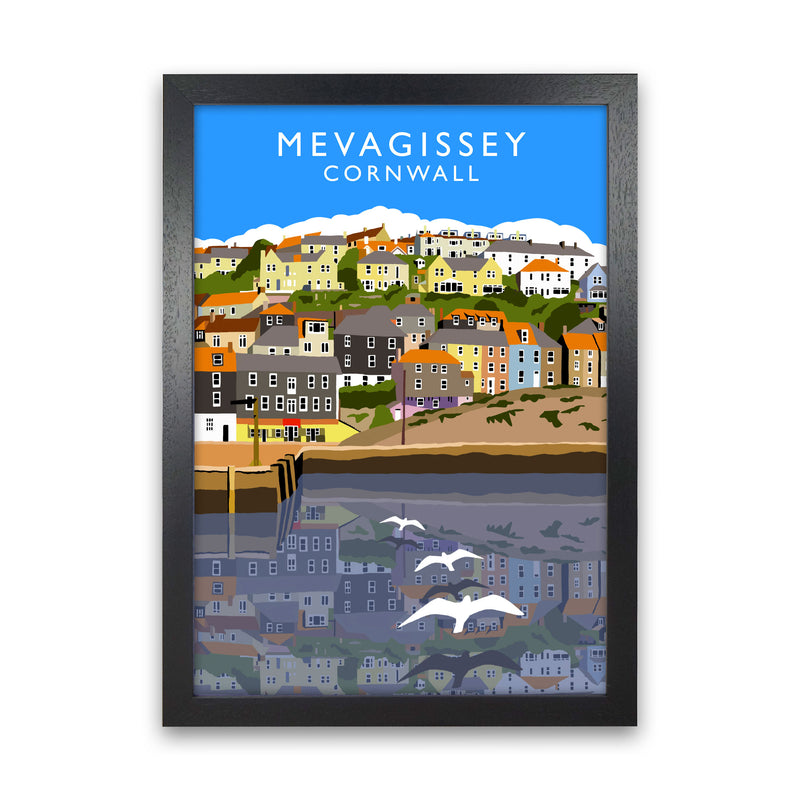 Mevagissey Cornwall Framed Digital Art Print by Richard O'Neill Black Grain