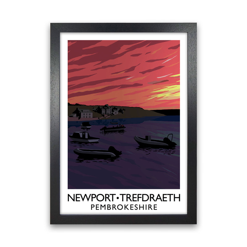 Newport Trefdraeth Pembrokeshire Travel Art Print by Richard O'Neill Black Grain
