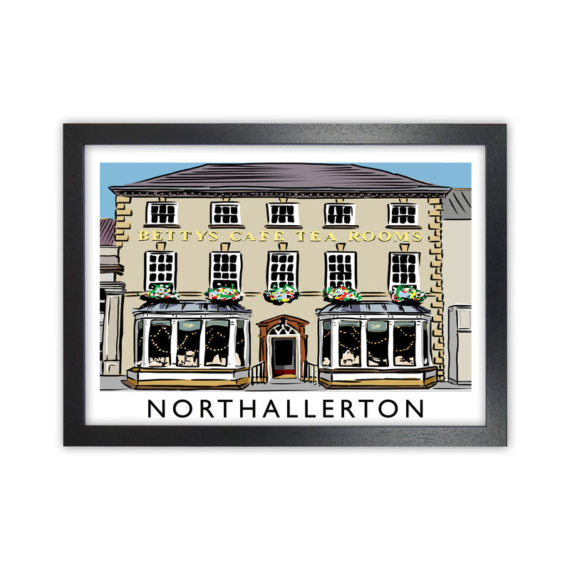 Northallerton Travel Art Print by Richard O'Neill, Framed Wall Art Black Grain