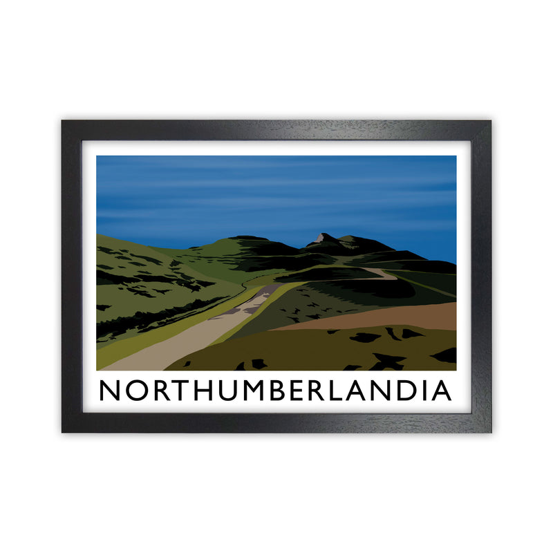 Northumberlandia Travel Art Print by Richard O'Neill, Framed Wall Art Black Grain
