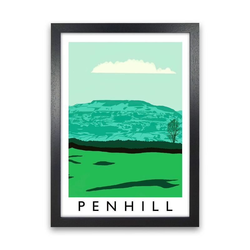 Penhill Digital Art Print by Richard O'Neill, Framed Wall Art Black Grain
