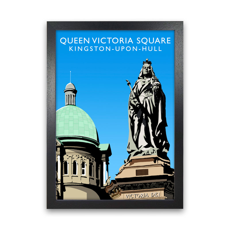 Queen Victoria Square Kingston-Upon-Hull Art Print by Richard O'Neill Black Grain