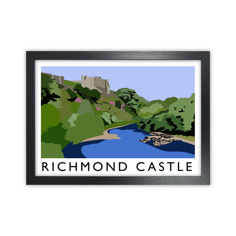 Richmond Castle Digital Art Print by Richard O'Neill, Framed Wall Art Black Grain