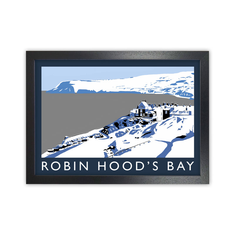 Robin Hood's Bay Travel Art Print by Richard O'Neill, Framed Wall Art Black Grain