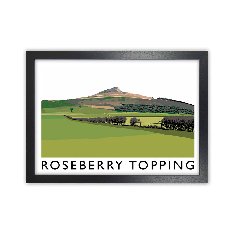 Roseberry Topping Art Print by Richard O'Neill, Framed Wall Art Black Grain