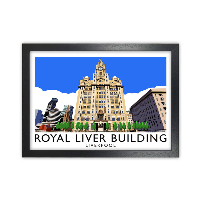 Royal Liver Building Liverpool Travel Art Print by Richard O'Neill Black Grain