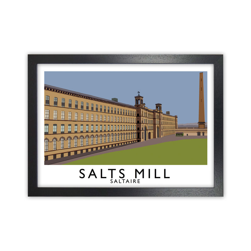 Salts Mill Travel Art Print by Richard O'Neill, Framed Wall Art Black Grain