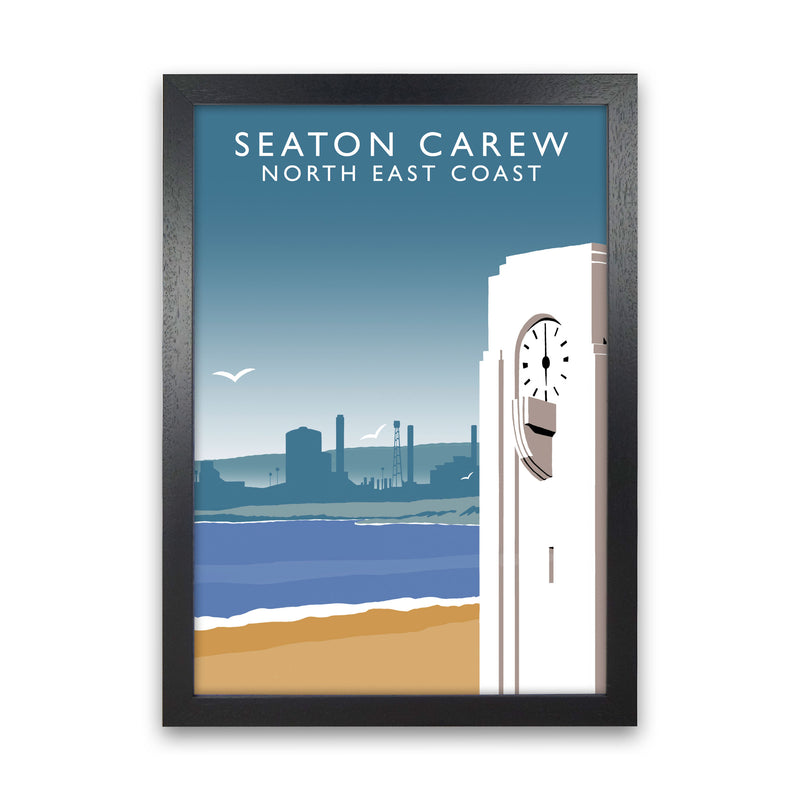 Seaton Carew North East Coast Travel Art Print by Richard O'Neill Black Grain