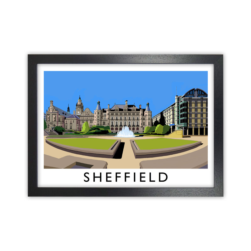 Sheffield Framed Digital Art Print by Richard O'Neill Black Grain