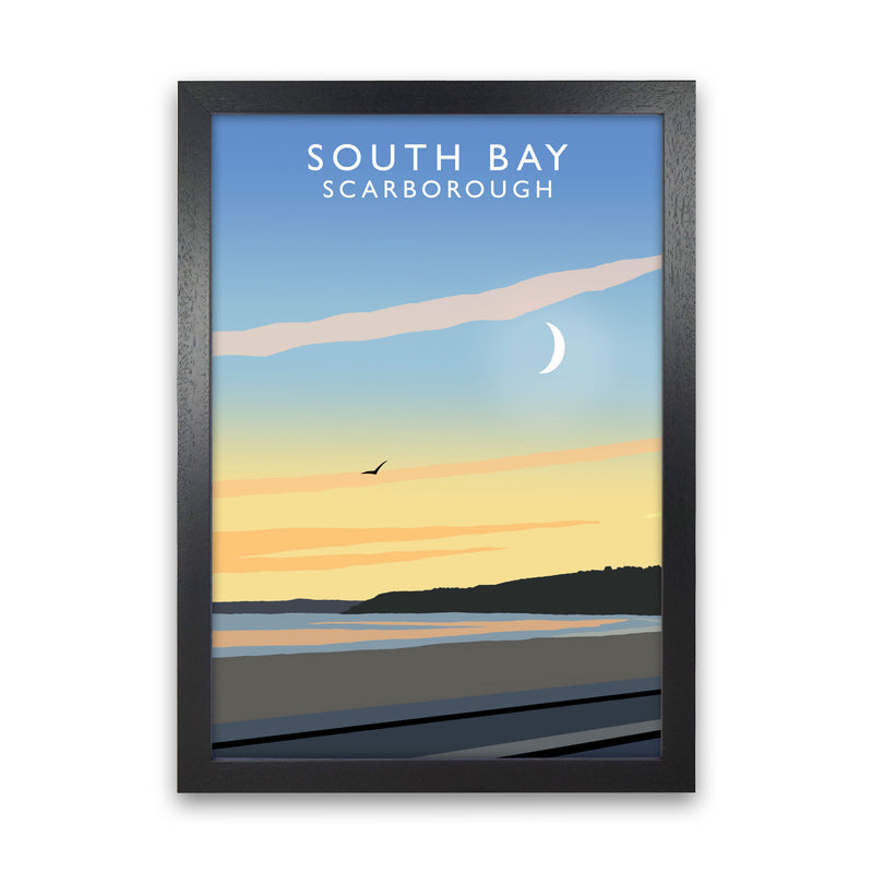 South Bay Scarborough Art Print by Richard O'Neill, Framed Wall Art Black Grain