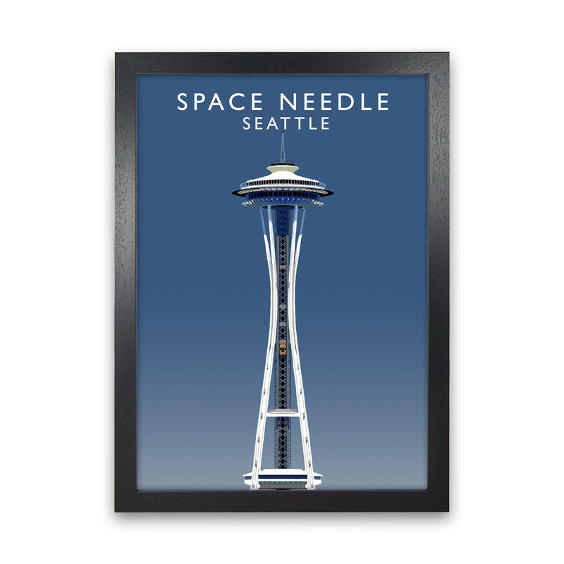Space Needle Seattle Art Print by Richard O'Neill Black Grain