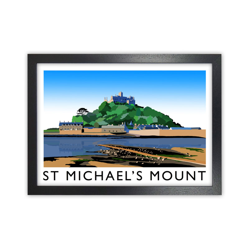 St Michael's Mount Framed Digital Art Print by Richard O'Neill Black Grain