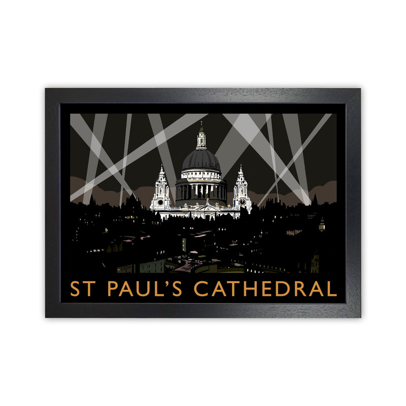 St Paul's Cathedral Framed Digital Art Print by Richard O'Neill Black Grain
