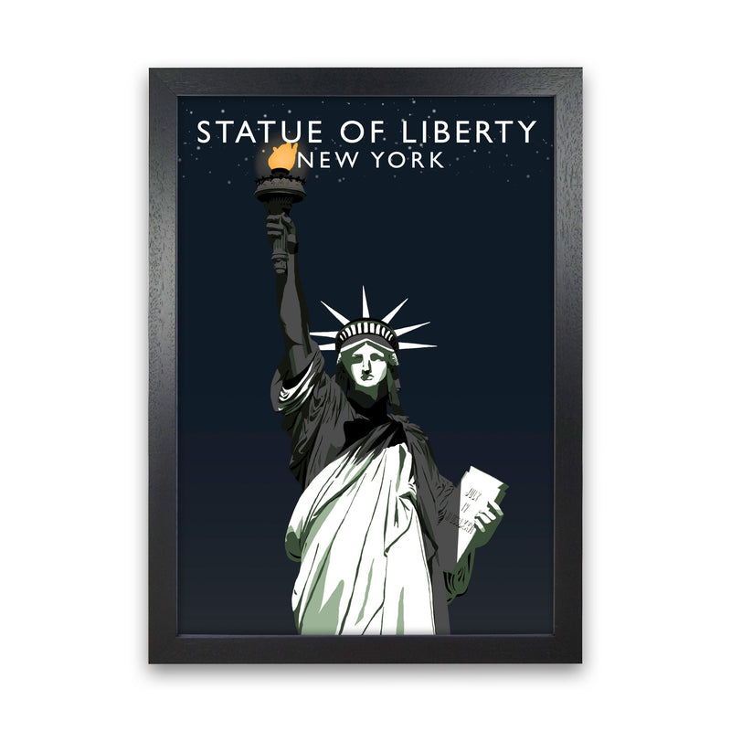 Statue of Liberty New York Art Print by Richard O'Neill Black Grain