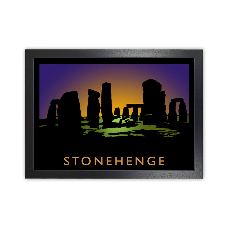 Stonehenge Art Print by Richard O'Neill Black Grain