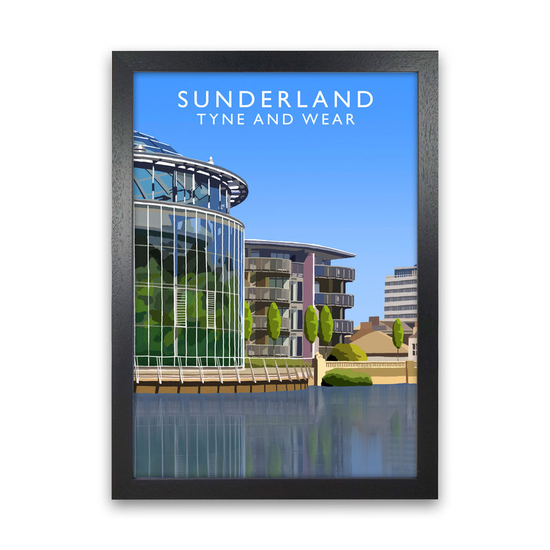 Sunderland Tyne and Wear Art Print by Richard O'Neill, Framed Wall Art Black Grain