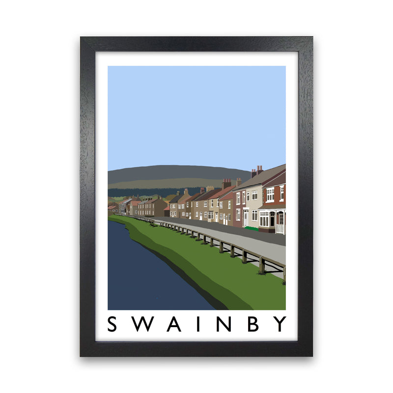 Swainby Digital Art Print by Richard O'Neill, Framed Wall Art Black Grain