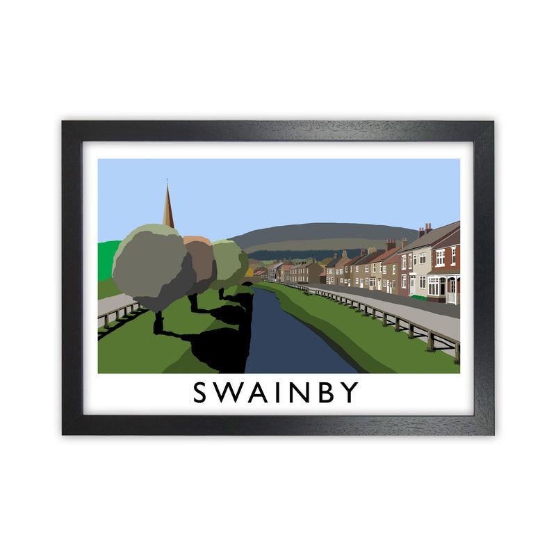 Swainby Travel Art Print by Richard O'Neill, Framed Wall Art Black Grain