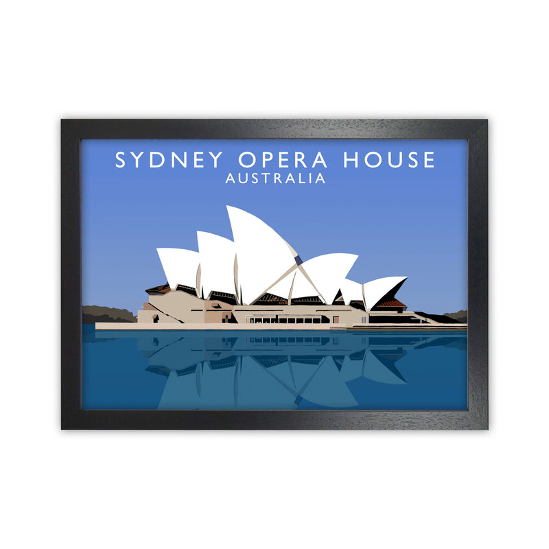 Sydney Opera House Australia Framed Digital Art Print by Richard O'Neill Black Grain