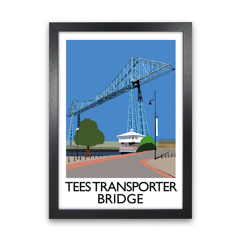 Tees Transporter Bridge Art Print by Richard O'Neill, Framed Wall Art Black Grain