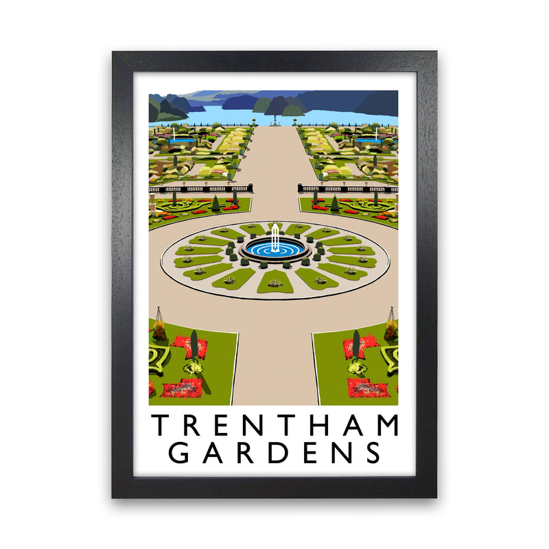 Trentham Gardens Framed Digital Art Print by Richard O'Neill Black Grain
