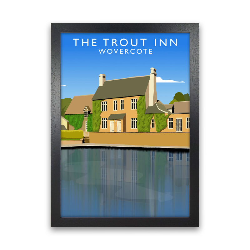The Trout Inn Wolvercote Travel Art Print by Richard O'Neill Black Grain