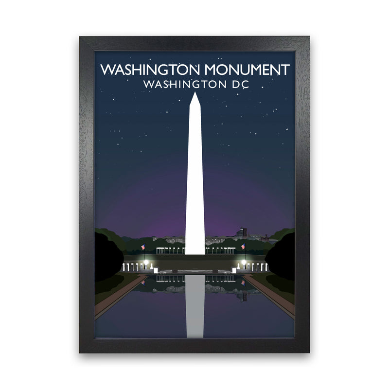 Washington Monument Washington DC Travel Art Print by Richard O'Neill Black Grain