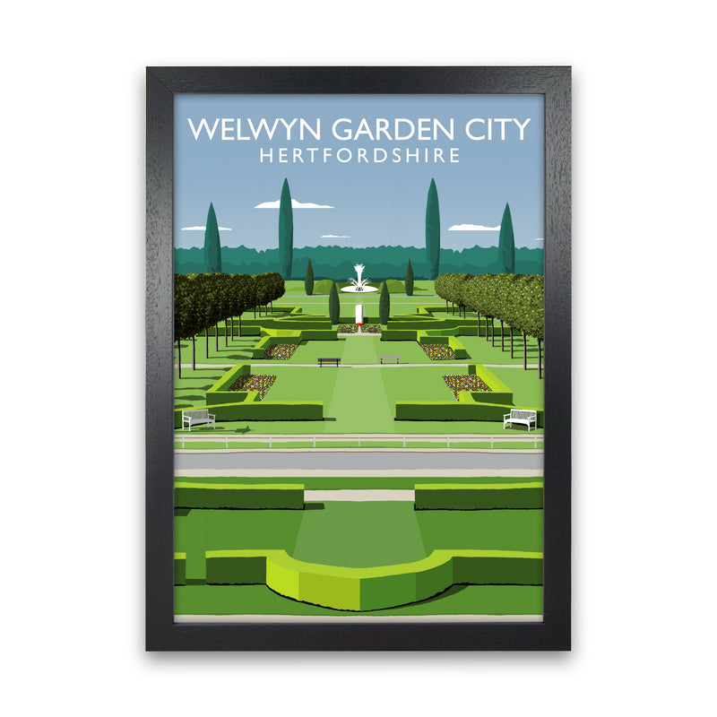 Welwyn Garden City Hertfordshire Travel Art Print by Richard O'Neill Black Grain